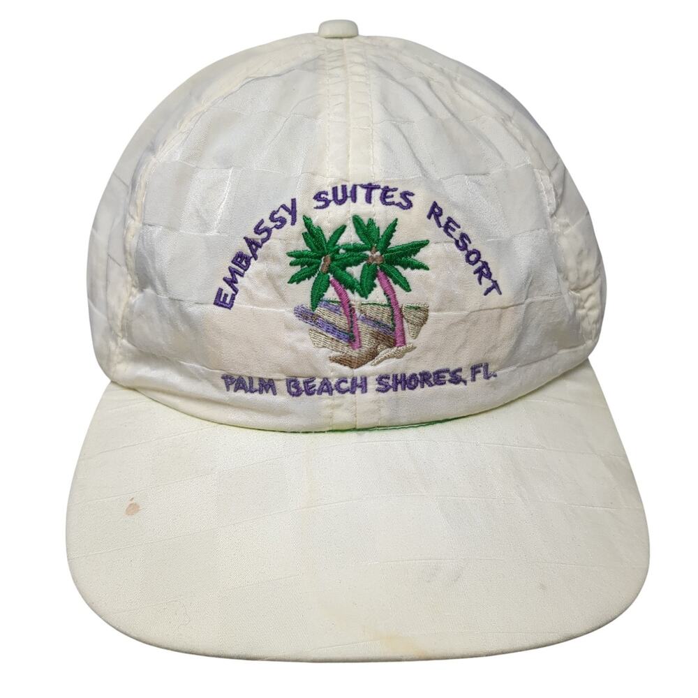 Embassy Suites Resort Palm Beach Slideback Hat White One Size Imperial Vintage